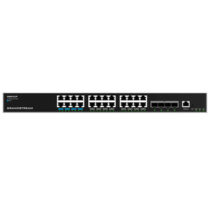 GrandStream Layer 3 Managed Network Switch, 24x GbE RJ45 PoE 802.3 af/at, up to 60W per port, 4x SFP+, stackable, optional redundant PSU - GWN7813P