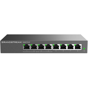 GrandStream Unmanaged Network Switch, 8x GbE RJ45, 4x PoE 802.3 af/at, 53.5V/1.22A PSU - GWN7701P